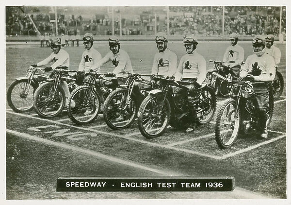 Speedway, English Test Team 1936 (b / w photo)