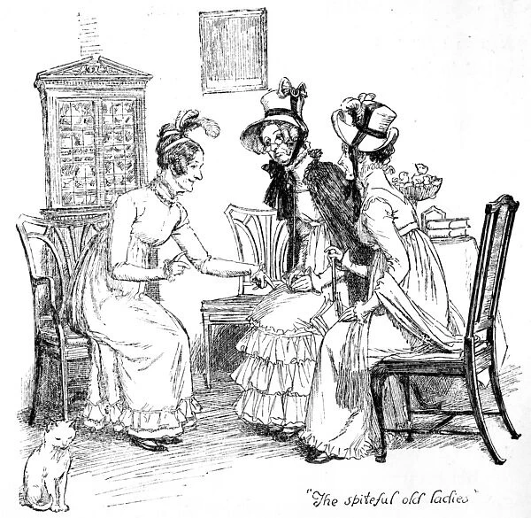 The spiteful old ladies, illustration from Pride & Prejudice by Jane Austen