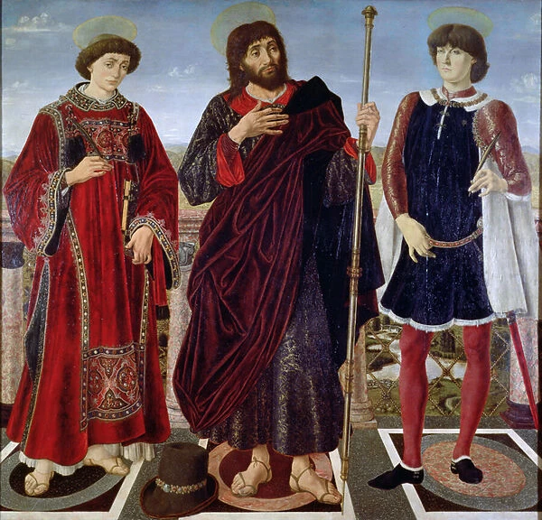 SS. Vincent of Saragossa, James and Eustace (oil on panel)