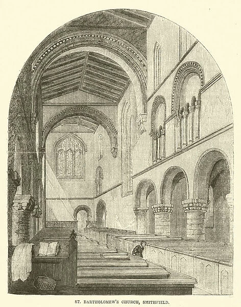 St Bartholomews Church, Smithfield (engraving)