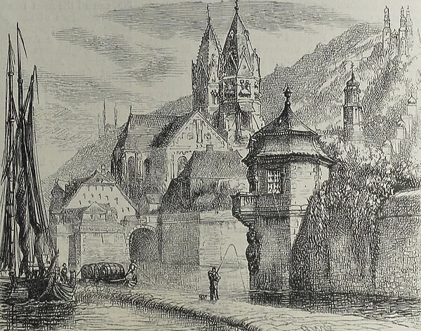 St Burkardt's Church, 1870 (engraving)