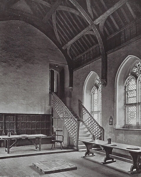 St Cross, Winchester, The Dining-Hall (b / w photo)