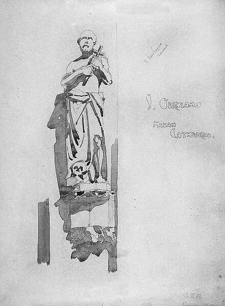 St. Gerome, 1891 (pencil and watercolor on paper)