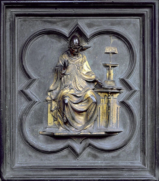 St. Gregory, panel G of the North Doors of the Baptistery of San Giovanni