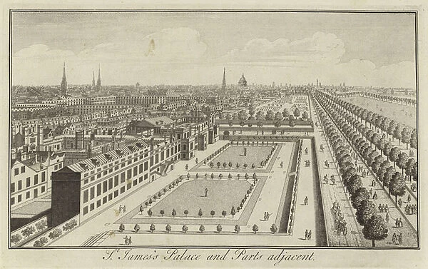 St Jamess Palace and Parts adjacent, London (engraving)