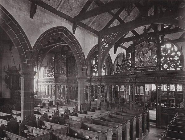St Johns Church, Leeds, The Interior looking East (b  /  w photo)