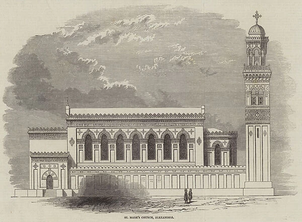 St Marks Church, Alexandria (engraving)