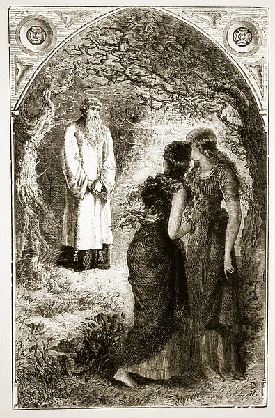 St. Patrick met by virgins in the wood of Fochlut, from The Trias Thaumaturga
