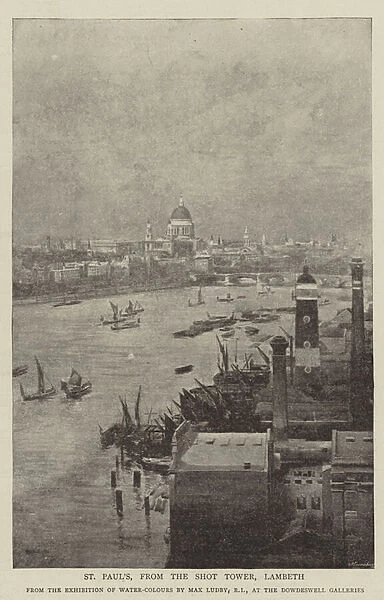 St Paul s, from the Shot Tower, Lambeth (litho)