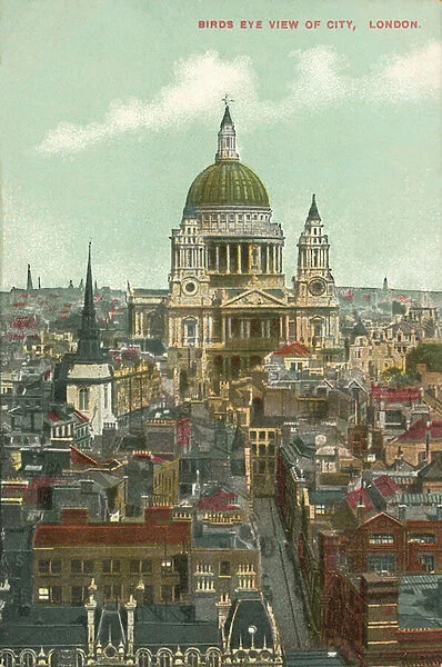 St Pauls Cathedral, London (coloured photo)