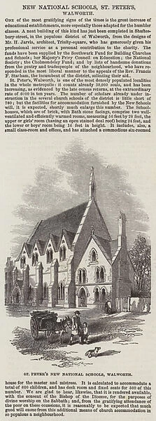 St Peters New National Schools, Walworth (engraving)