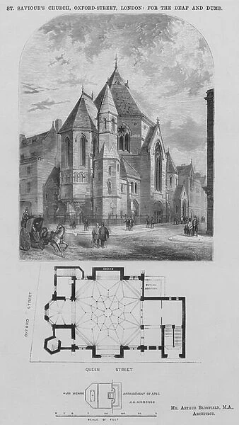 St Saviours Church, Oxford Street, London, for the Deaf and Dumb (engraving)