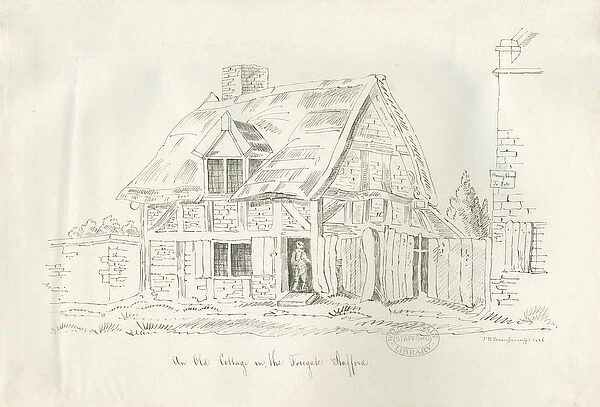 Stafford - Old Cottage in the Foregate: pen and ink drawing, 1836 (drawing)