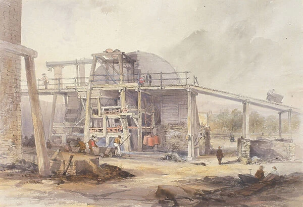 Staith with Ore-Crushing Machinery (bodycolour, pencil & w  /  c on paper)