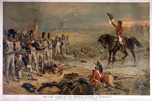 The Last Stand of the Imperial Guards at Waterloo in 1815 (chromolitho)