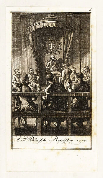 Stanislaus II Augustus at the Permanent Council, 1789. 1789 (engraving)