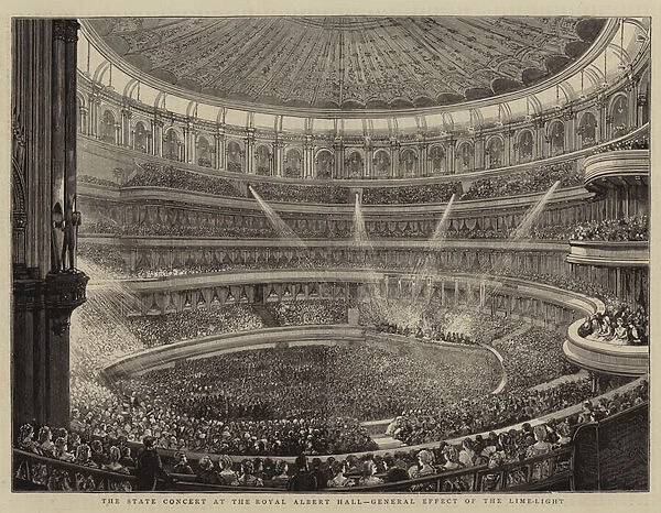 The State Concert at the Royal Albert Hall, General Effect of the Lime-Light (engraving)