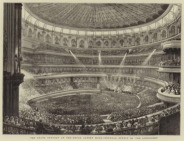 The State Concert at the Royal Albert Hall, General Effect of the Lime-Light (engraving)