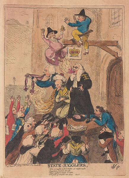 State Jugglers, pub. 1788 (hand coloured engraving)