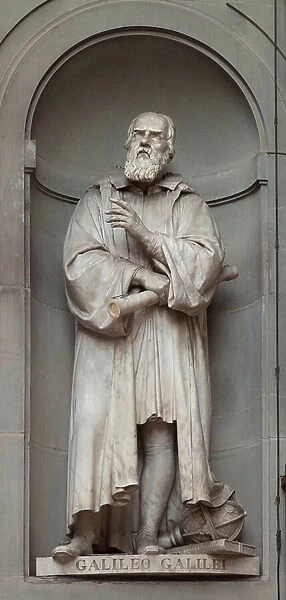 Statue of Galileo Galilei, dit Galilee (1564-1642), physicist, Italian astronomer, Consider as the founder of modern physics and mechanics, Having perfected the astronomical bezel