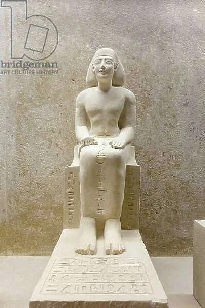 Statue of Psametik, late period, 26th dynasty, (limestone)
