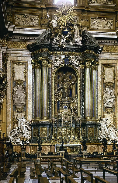 Statue of St. Ignatius of Loyola (the altar) in the Church of Jesus in Rome