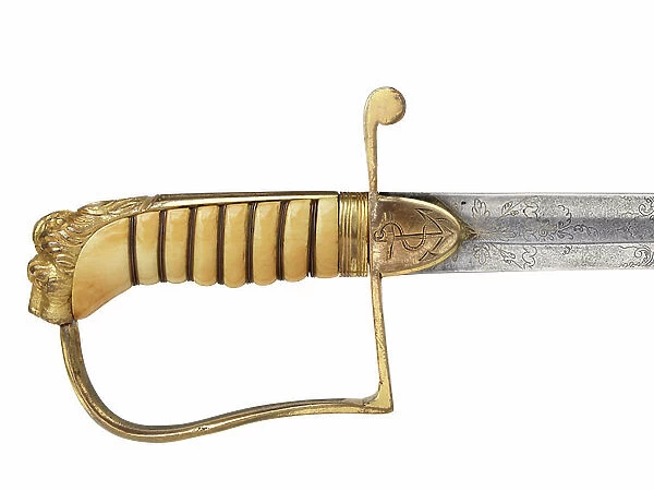 Stirrup hilted sword which belonged to Rear Admiral Sir James Clark Ross (1800-1862), 1825 (metal-gilt, ivory, steel, gilt, gilt wire, brass)