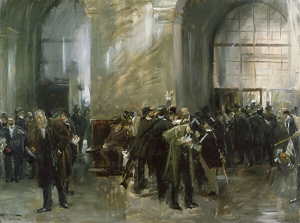 In the Stock Exchange, 1891 (oil on canvas)