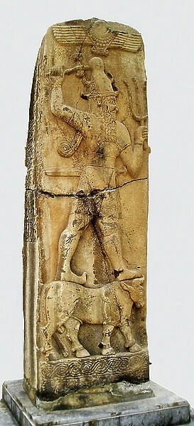 Stone statue of Hittite Storm God Tarhunzas, Tarhius or Teshub (stone)
