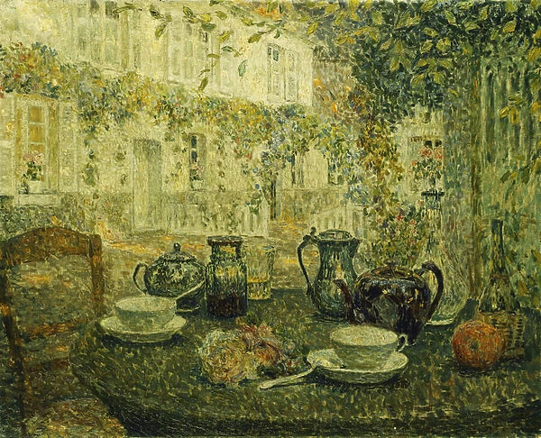 The Stone Table; Le Table de Pierre, 1919 (oil over pencil on canvas)