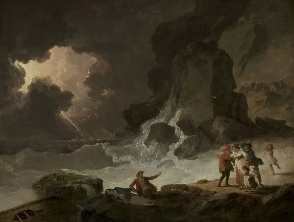 A Storm Behind the Isle of Wight, 1790s (oil on canvas)