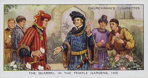 Story of London: The Quarrel in the Temple Gardens, 1455 (colour litho)