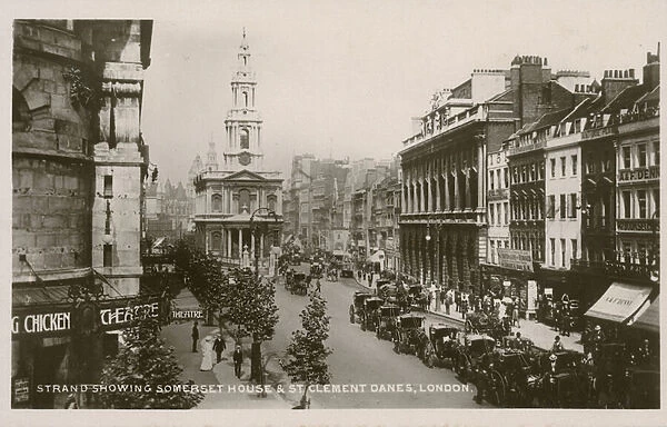 The Strand, showing Somerset House and St Clement Danes, London (photo)