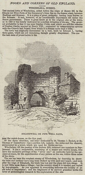 Strandwell or Pipe-Well Gate, Winchelsea, Sussex (engraving)