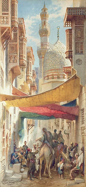 A Street in Cairo, 1890 (w  /  c on paper)