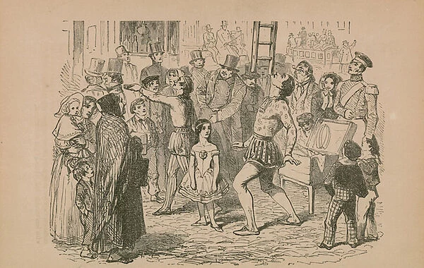 Street entertainers (engraving)
