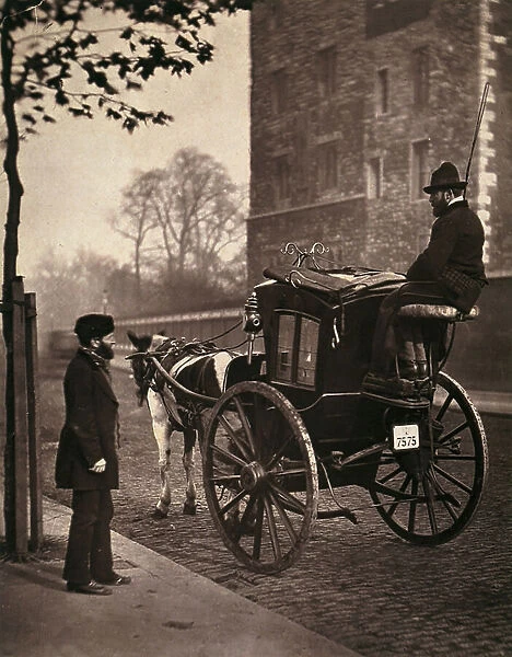 'Street life in London': London cabmen, 1877 (print on double-weight paper)