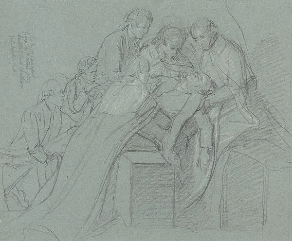 Study for the Central Group in the Death of Earl of Chatham (black chalk
