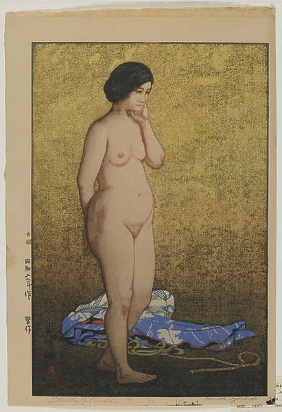 Study of Nude, Showa era, 1927 (colour woodblock print)
