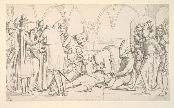Study for Romeo and Juliet, The Last Scene, 1848 (pencil on paper)