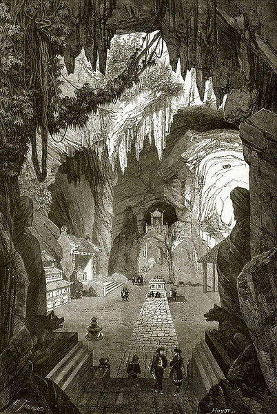 Subterranean budhist temple in the marble rocks near Touraine, in Cochin China