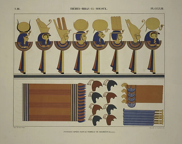 Suite de planche, Thebes, Biban-el-Molouk, illustration from Monuments de L
