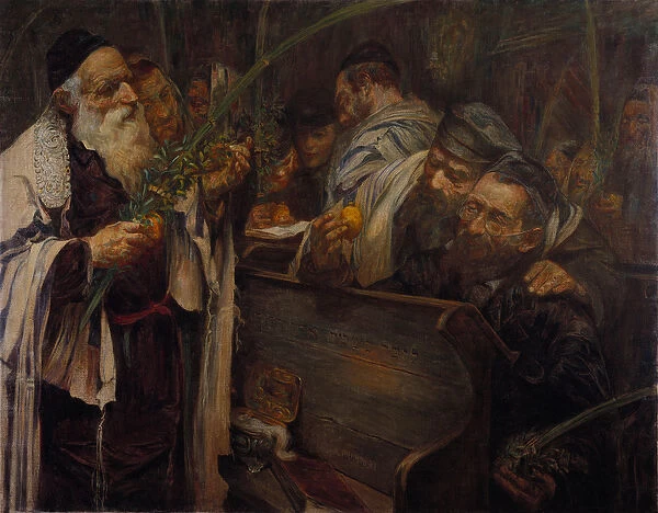Sukkot in the Synagogue (oil on canvas)
