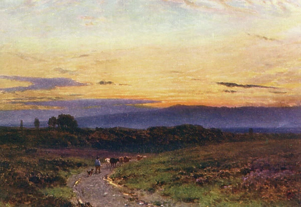 A Summer's Eve, Milford Common (colour litho)
