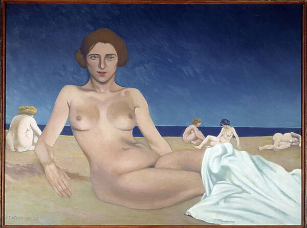 Sunbathing on the beach Painting by Felix Vallotton (1865-1925) 1923 Rouen