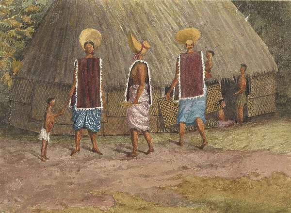 Sunday bonnets at the Navigators Islands (Samoa), Apia Bay, September 14 1849 (watercolour)