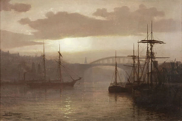 Sunderland Harbour, 1899 (oil on canvas)