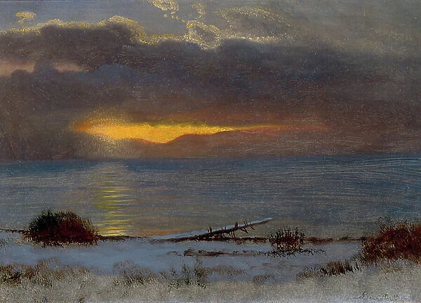Sunrise on Lake Tahoe, California 1872 (Oil on paper)