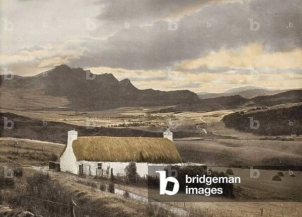 Sunset and shadow in Sutherland, evening over Ribigill (coloured photo)