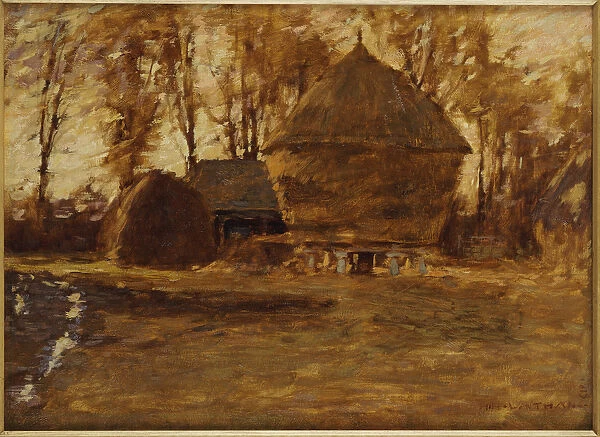 Sussex Hayricks, 1917 (oil on canvas)